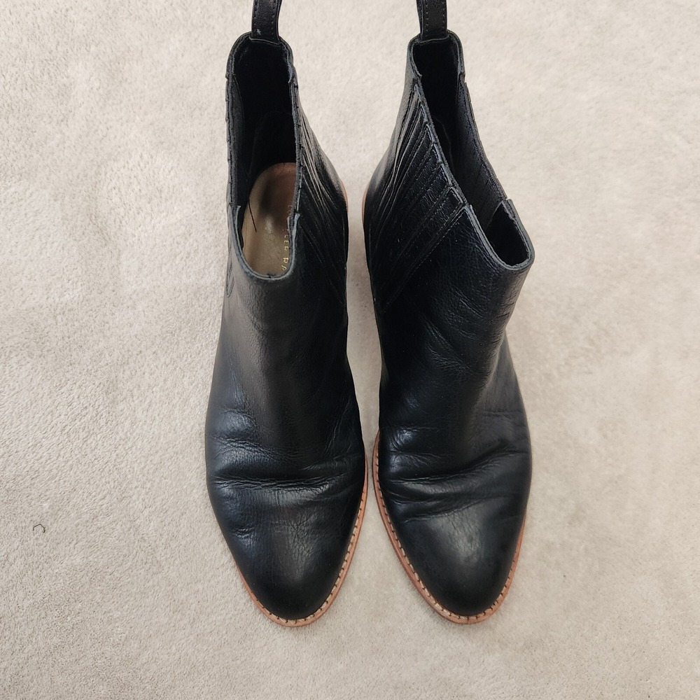 Loeffler Randall Black Leather Boots 8.5B Ankle Western Chic Quiet Luxury Shoe - Picture 9 of 10